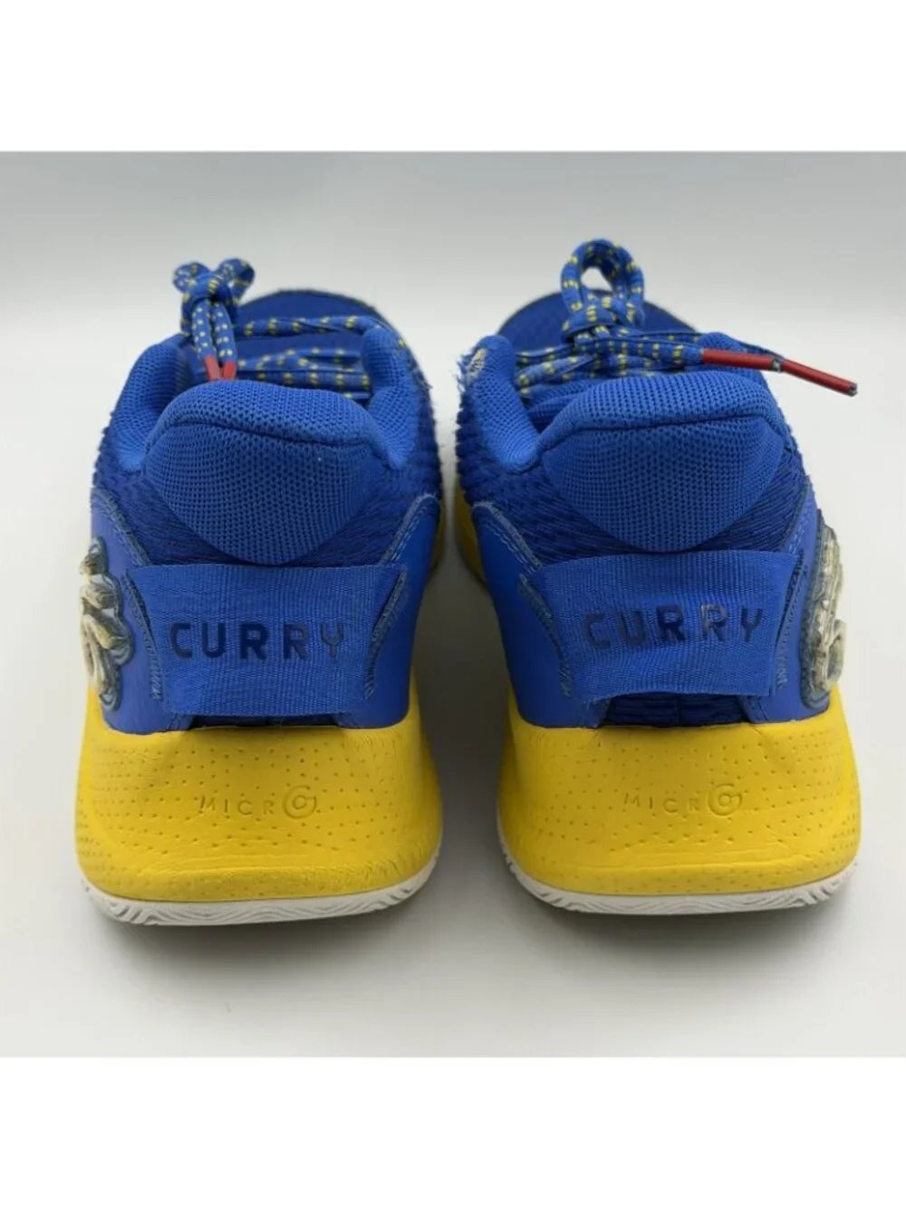 Under Armour Curry Flow 8 Youth Kids Basketball Shoes Blue Yellow Size 6Y
